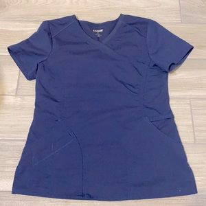 Navy Blue Scrub Top